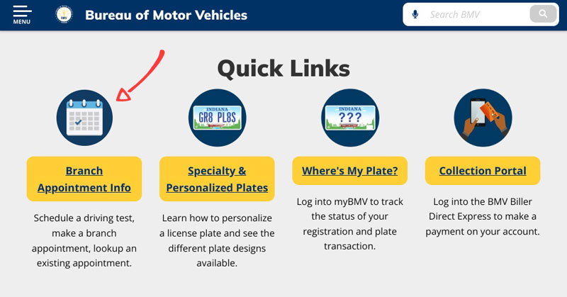 bureau of motor vehicles Indiana