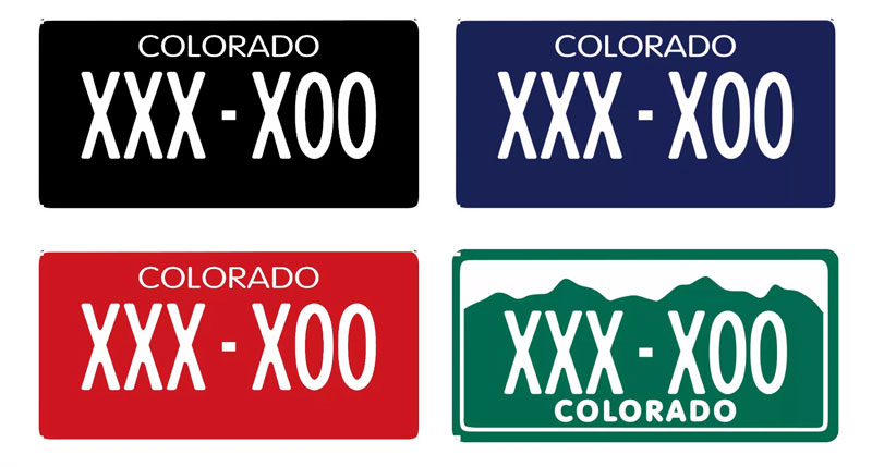 placas negras de colorado y otros colores